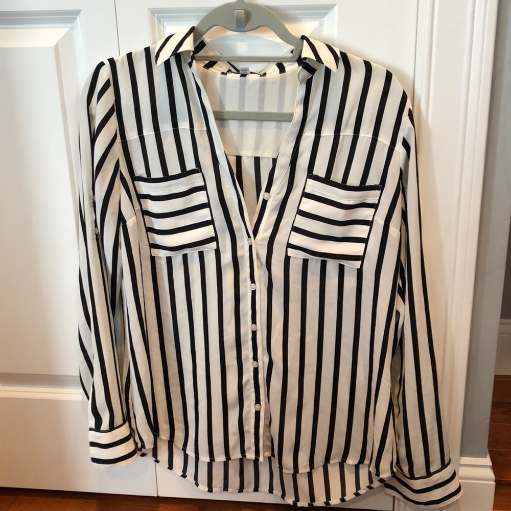 Long sleeve striped blouse